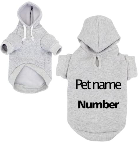 Personalisierte Hundekleidung,Hundepullover Kleine Hunde,Hundemantel Winter,Hundekostüm,Hunde Pullis,Hundebekleidung & Zubehör (S,grau)