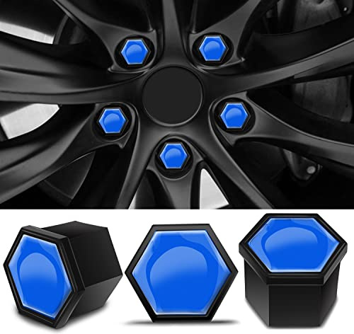 Biomar Labs Hjulmutter skydd låsning bult lock universal 17 mm blå glans NB 3