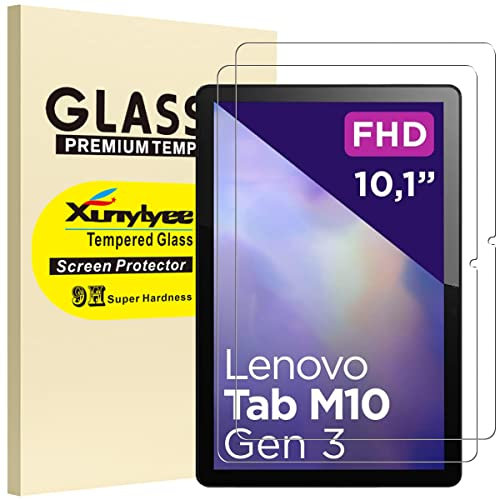 XunyLyee 2 Pack, Screen Protector for Lenovo Tab M10 3rd Gen 10.1 Inch TB-328F Tempered Glass Film [235 * 154mm/ 9.25 * 6.06 inch]