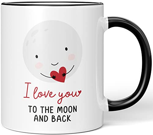 JUNIWORDS Tasse, I Love You to The Moon and Back, Schwarz (1008377)