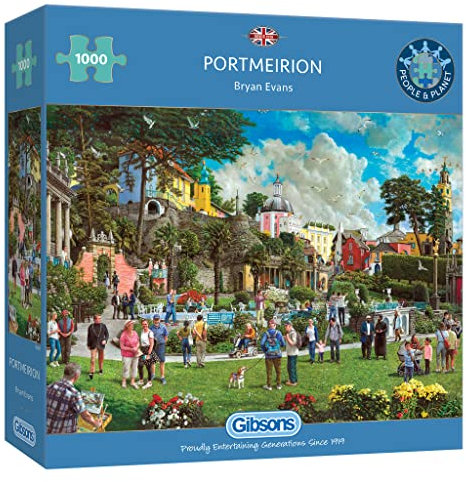 Portmeirion | 1000 Piece Jigsaw Puzzle | Holiday Park Puzzle | Sustainable Jigsaw Puzzle for Adults | Premium 100% Recycled Board | Great Gift for Adults | Gibsons Games