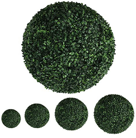 PROUH Palla Pianta Artificiale, Verde Decorazioni Bosso Piante Erba Sfera, Esente da Manutenzione Falso Erba Pianta Sfera per Matrimonio Ornamento e Home Decor (A 40cm)