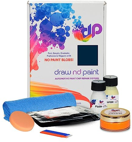 DrawndPaint Ausbesserungslack Lackreparaturset Kratzerentfernung Autolackrapatur Ausbesserung Steinschlägen Kratzern am Auto Lackstift geeignet für VW Dunkelblau Pearl - L1T5, M