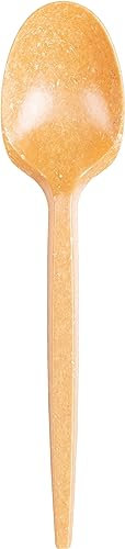 Heku - 10 cuillères réutilisables en fibres de bois naturelles, longueur : 16,5 cm