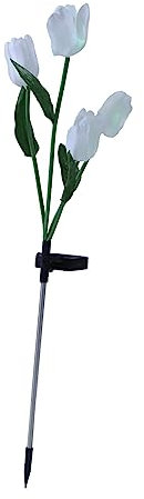 Housoutil Solar Garden Stake Light Led Tulip Flower Stake Solar Powered Lamp Nighttime Decor for Outdoor Spaces