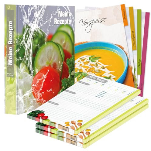 PRICARO Rezeptordner Komplett-Set Frisches Gemüse, A4, 8 teilig