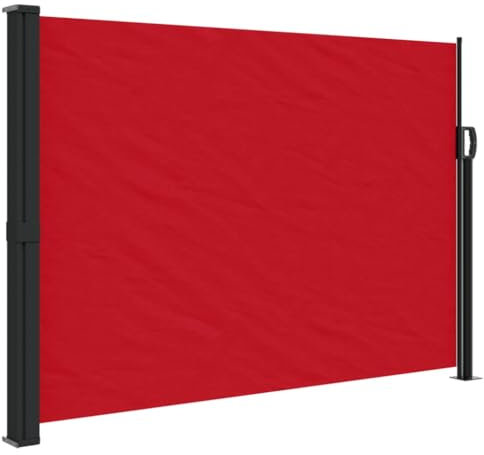 vidaXL Seitenmarkise, Wandmarkise mit PU-Beschichtung, Sichtschutz für Balkon Terrasse Garten, Windschutz Markise, Ausziehbar Rot Polyester
