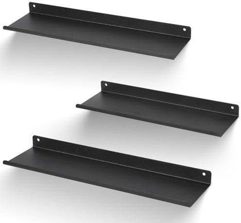 himaly Wandregale 3 Stück, Metall Regal Wand, Badezimmer Regal 30/35/40cm, Schweberegal Wand mit 12KG Starkes Lager, Ausstellungsregale für Wohnzimmer, Küche, Schlafzimmer, Büro