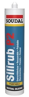 Silirub P2 - Mastic silicone neutre construction et vitrage - Soudal - Cartouche de 310 ml Blanc crème