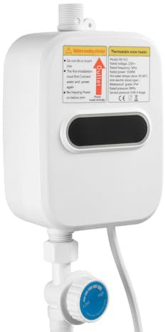 Scaldacqua elettrico istantaneo da 3500 W per bagno e cucina, montaggio a parete, per piccoli ambienti, gamma di pressione dell'acqua da 0,2 a 0,6 MPa con indicatore digitale della temperatura e set