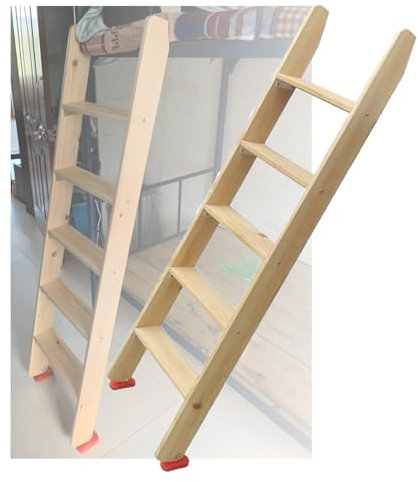 DMMFTERL Etagenbettleiter/Schrägleiter, Indoor-Hochbett/Schlafsaal-Drehbank-Holzleiter mit Haken und Rutschfesten Füßen, Kinder-/Erwachsenen-Holzleiter, Leiter, Kletterleiter