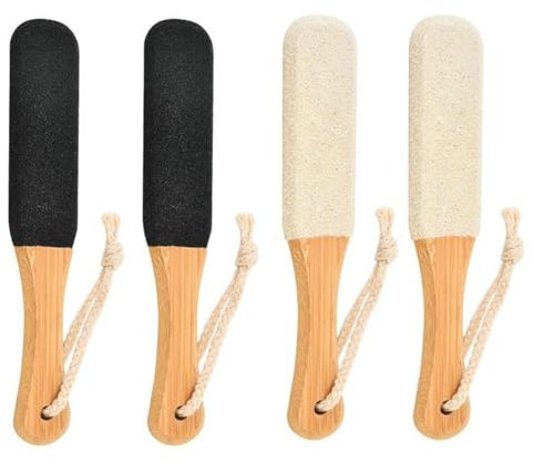 Paquet De 4 Râpes À Pieds, Outil De Meulage Des Peaux Mortes, Lime À Pieds Confortable Avec Manche En Bois, Dissolvant De Callosités, Outil De Soins Des Pieds