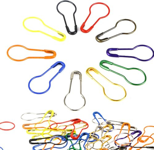 Calabash Sicherheitsnadeln Metall, bunt gemischte Farben, 100 Stück, Nähnadeln Bastel Pins für Kleidung, Schmuck, Handarbeiten