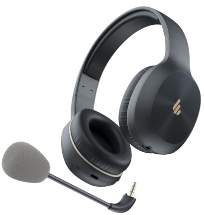Edifier Casque stéréo sans Fil K750W avec Microphone pivotant détachable, Suppression du Bruit des appels AI, autonomie de 55 Heures, Bluetooth 5.4 et Connexion multipoint - Gris