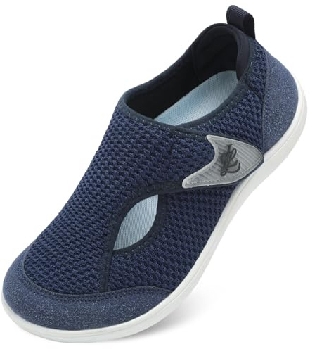 JOINFREE Women’s Wide Fit Barefoot Walking Shoes – Zero Drop Comfort Trainers with Adjustable Strap, Breathable Non-Slip Casual Shoes for Swollen or Sensitive Feet