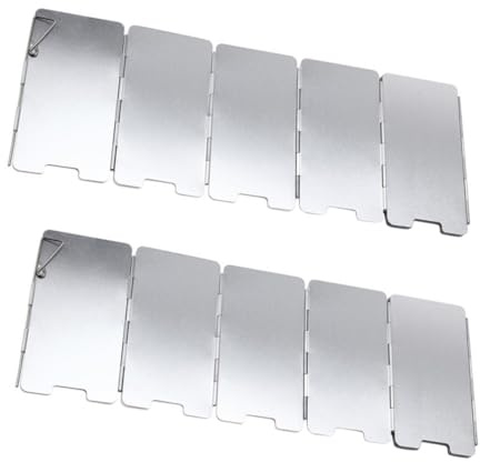 BESPORTBLE 2 Stück Windschutzscheibe Campingkocher Faltbar Aluminiumlegierung Winddicht Brenner Windschutz Outdoor Herdzubehör für Camping Wandern Picknick