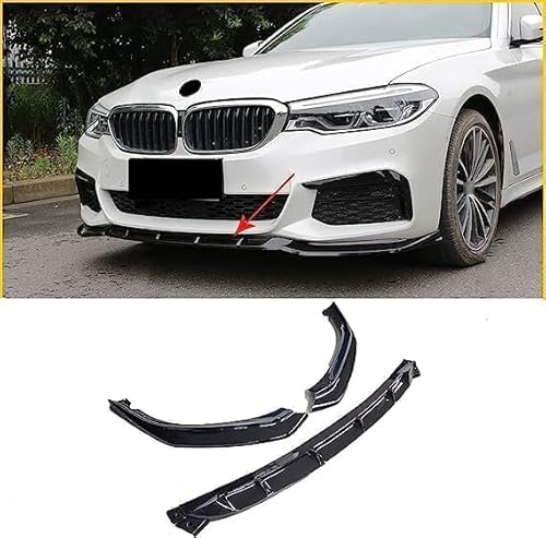 RUIHAHA Auto Frontspoiler Stoßstange Lippe für BMW 5 Series G30 G31 2017-2020 AntiKollision Frontstoßstange Diffusor Seitensplitter Protector Auto-Frontspoiler,A-Black