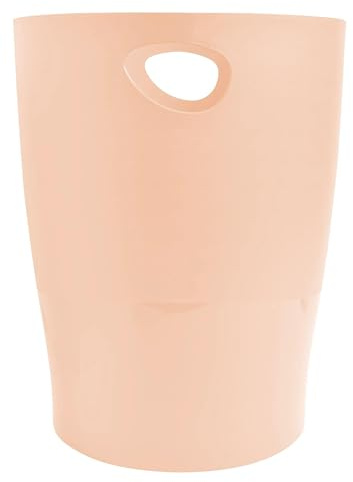 Exacompta - Réf. 45361D - Carton de 8 Corbeilles à Papier avec Poignées ECOBIN Aquarel - Grande Capacité 15 Litres - Dimensions 26,3 x 26,3 x 33,5 cm - pour Bureau ou Maison - Corail