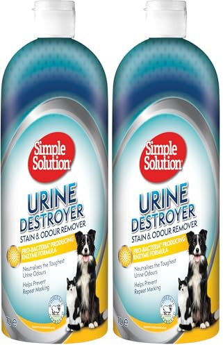 Simple Solution Urinzerstörer Enzymatischer Reiniger Haustier-Flecken- und Geruchsentferner mit Pro-Bakterien-Reinigungskraft (Packung mit 2)