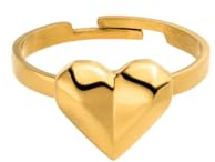 Purelei Geometrix Heart Ring Damen – Moderner Herzring aus wasserfestem Edelstahl – Verstellbarer Damenring (52-55) in Gold/Silber – Schmuck mit Bedeutung (Gold)