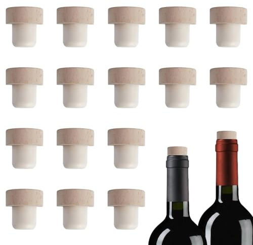 ZPSCXQ 16 Pack Cork Plugs, TPE Wine Corks, Reusable Bottle Stoppers Suiable for Homemade Wine, Beer and Liquor, 19.5 * 29.5MM Cork Stopper