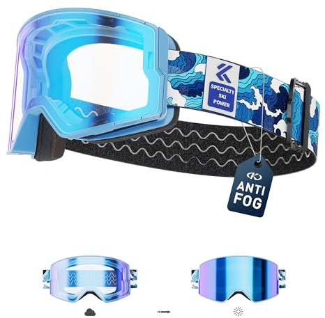 KAPVOE Gafas de esquí fotocromáticas antivaho UV400 OTG K722