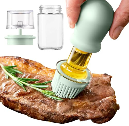 Genérico Aceitera Para Aceite De Oliva - Dispensador De Cocina 2 En 1 | Botella Para Aceite De Cocina Con Brocha De Silicona Para Engrasar | Para Hogar Freidora BBQ Cocinar Parrilla Salsa Vinagre