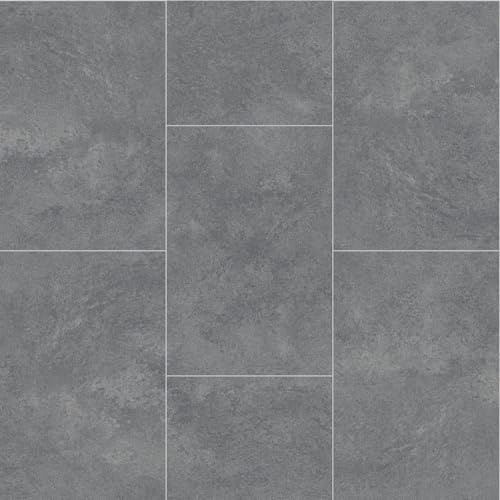 Lino Vinyl Flooring Roll, Grey Oblong Tile Effect, Anti-Slip, Bathroom, Kitchen, 2m-3m Width (1.5m x 2m)