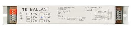 SXPXP Ballasts électroniques for Lampes fluorescentes T8/T5 à Large Tension, 220-240 V CA, 2 x 18 W, 30, 36, 58(T8 1X36W)