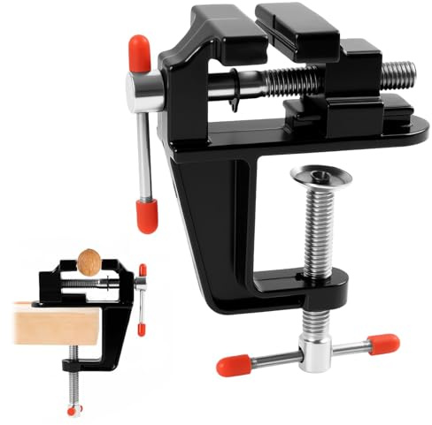 Mini Schraubstock 35mm aus Aluminiumlegierung, kleiner Tischschraubstock zum Anklemmen, tragbarer Werkbankschraubstock für DIY Schmuck Modellbau und kleine Reparaturarbeiten