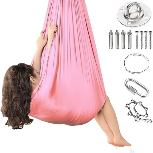 Yoga Tuch Zum AufhäNgen Swing 200 Kg Max. Tragfähigkeit Mit Beschläge -Swing Geeignet, Um Ängste Abzubauen,Glück(D,280x100CM/110x39in)