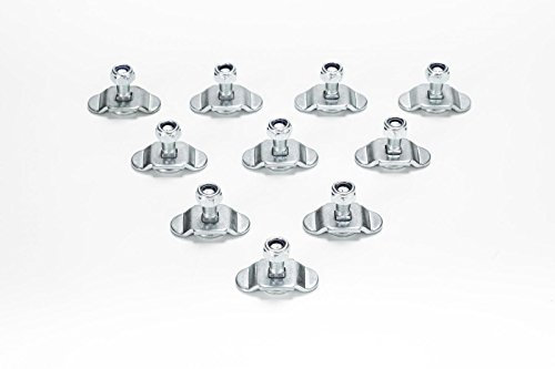 Lasi24 10x M8 15mm Schraubfitting für Airlineschiene/Zurrschiene, Silber, Stahl, verzinkt, Rechtsgewinde, 2B, Klasse 8.8, BOLZEN