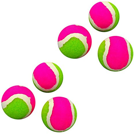 Land-Haus-Shop® Mini Tennisball Ersatzbälle für Klettscheibe Klettspiel Ball Wurfscheibe (6 Stück Ersatzbälle)