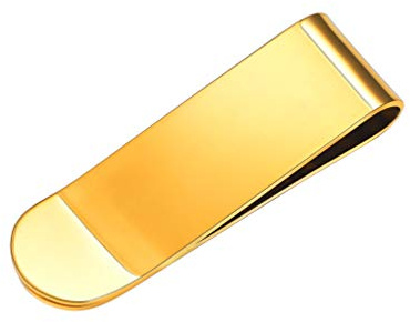 PROSTEEL Herren Geldscheinklammer Geldclip 18k vergoldet Hochglanz Metall Halter für Visitenkarte Kreditkarte Geldscheine Brieftasche Vatertag Neujahr, Gold