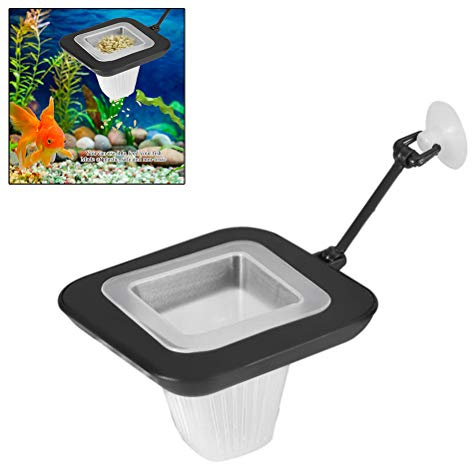 Feeding Ring Aquarium, Aquarium Feeder Live Gefrorene Artemia Fisch Essen Feeder Futtersieb mit Sauger Fisch Fütterung Station Roter Wurm