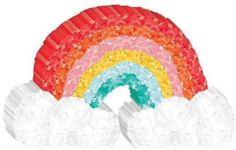 Amscan - 244066 - Mini-pinata arc-en-ciel - Dimensions : 11,4 x 19 cm - En papier - Pour anniversaire d'enfant et décoration de fête