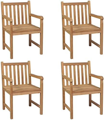 vidaXL Trädgårdsstolar 4 st massiv teak