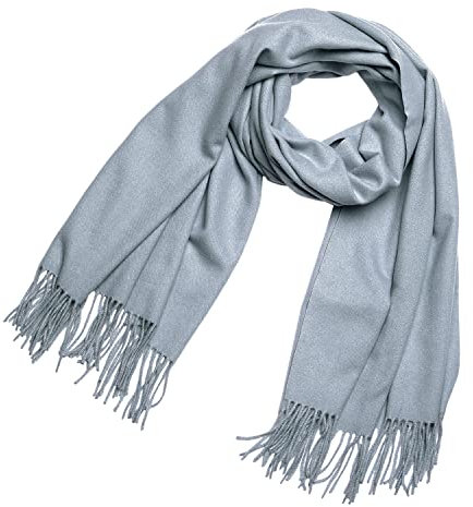 DonDon Schal Damen Winter Wollschal Winterschal groß und flauschig 200 x 70 cm - Taubenblau