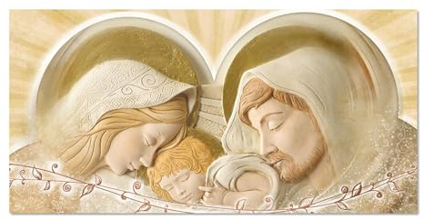 Giallobus - Quadro - 11 - Capezzale Moderno per la casa - Benedizione della Sacra Famiglia - Vetro Acrilico - 100x50 - Pronto da Appendere - Quadri Moderni per la casa