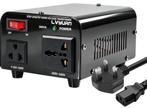 500W Voltage Transformer, 220/240 Volts to 110/120V Step Up Step Down Voltage Converter, UK to US & US to UK