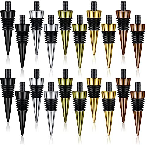 Iegefirm 20 StüCk Leere FlaschenverschlüSse mit Gewindepfosten Metall-Weinverschluss-EinsäTze Set Hardware für DIY-Projekte zum Drechseln Von