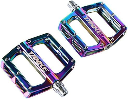 Harpra Oil Slick Mountainbike-Pedale, MTB-Plattform, kompatibel mit Aluminium-Rennrad-Pedalen, Lager, Anti-Silp, BMX, Klappradpedale, Fahrradteile, Regenbogen (Regenbogen)