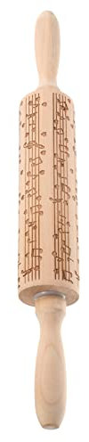 BESTonZON 1stück Holz Nudelholz Mit Druckmuster Wiederverwendbarer Teigroller Für Und Küchenwerkzeug Für Backen Und Diy Leicht Zu Reinigen Und