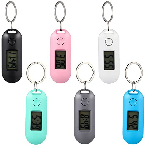 iplusmile Schlüsselanhänger Schlüsselanhänger-Taschenuhren Tragbare Digitaluhr Kleine Elektronische Uhr Mit Kettenclip-Uhren Für Rucksäcke Kinder Studenten (6 Stück) Wecker