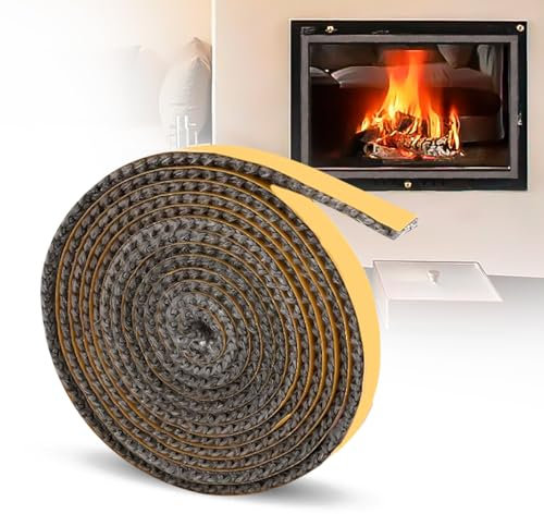 Joint Insert De Cheminée 3 mm En Fibre Joint De Cheminée Autocollant Joint Fibre Verre Pour Vitres De Four Cheminées Et Tuyaux De Poêle 2 m