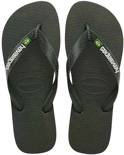 Havaianas Top Brasil Logo Unisex - Adulto FlipFlop Olive Green 45 EU