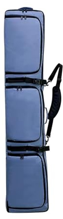 Gepolsterte Snowboardtasche, Skitaschen mit Rädern für Flugreisen, Roadtrips, rollende Doppel-Skitasche für einen einzelnen Ski oder 2 Sätze Ski, wasserdichte Reise-Snowboardtasche Blau
