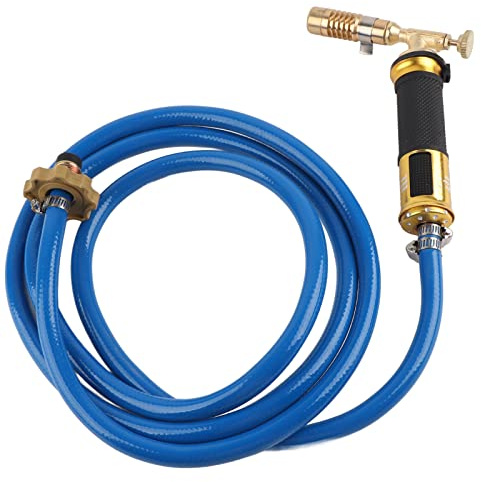 Gas PlumbingTorch Adjustable Flame Control Pipeline Cutter Welding Soldering Brazing with Hose, Powerful Heating Flame, Electronic Ignition