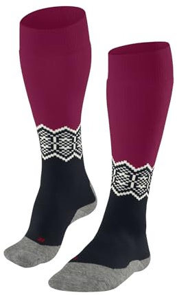 FALKE Damen Skisocken SK2 Intermediate W Kh Wolle Funktionsmaterial warm dick 1 Paar, Blau Space Blue 6116, 39-40