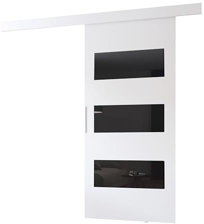 MINIO go for it - Schiebetür Komplettset CLEAN E, 76 cm Breit, Schiebetüren, Wandmontage, Schiebetürsystem, Zimmertüren - Weiss Matt